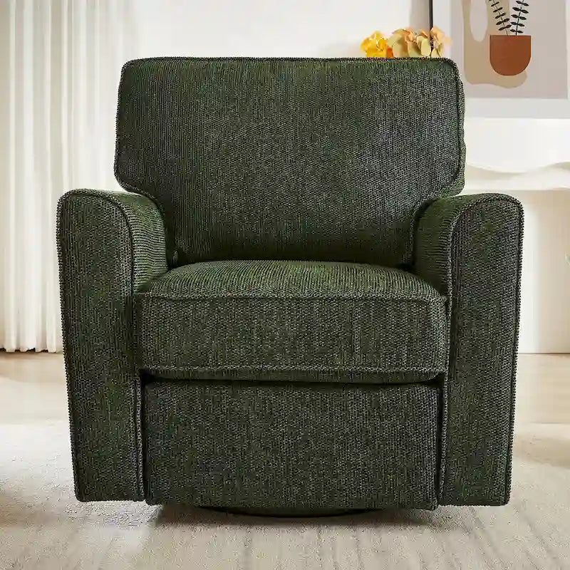 Fauteuil pivotant Chenille 360, Fauteuil moderne avec poches latérales, Fauteuil canapé pivotant, Fauteuil inclinable ergonomique pour chambre à coucher