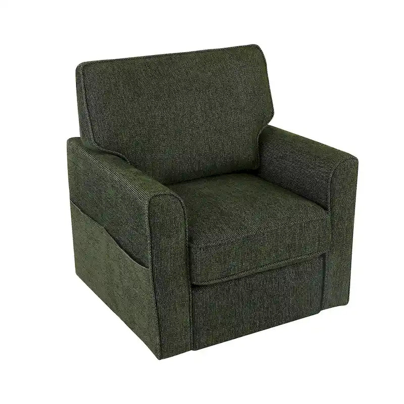 Fauteuil pivotant Chenille 360, Fauteuil moderne avec poches latérales, Fauteuil canapé pivotant, Fauteuil inclinable ergonomique pour chambre à coucher