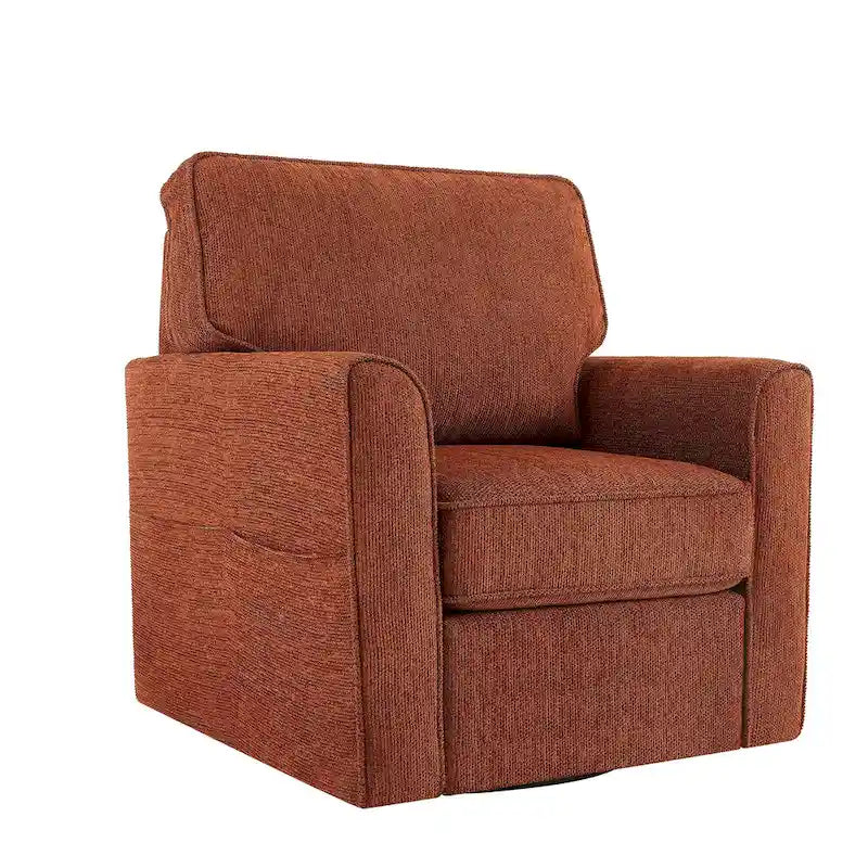 Fauteuil pivotant Chenille 360, Fauteuil moderne avec poches latérales, Fauteuil canapé pivotant, Fauteuil inclinable ergonomique pour chambre à coucher