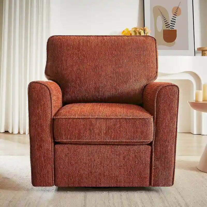 Fauteuil pivotant Chenille 360, Fauteuil moderne avec poches latérales, Fauteuil canapé pivotant, Fauteuil inclinable ergonomique pour chambre à coucher