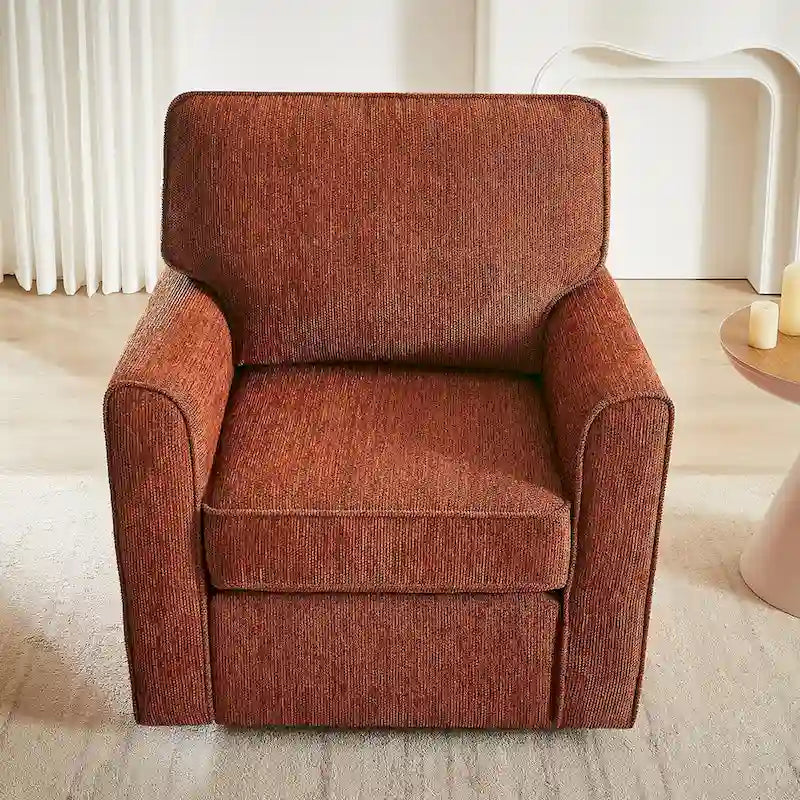 Fauteuil pivotant Chenille 360, Fauteuil moderne avec poches latérales, Fauteuil canapé pivotant, Fauteuil inclinable ergonomique pour chambre à coucher