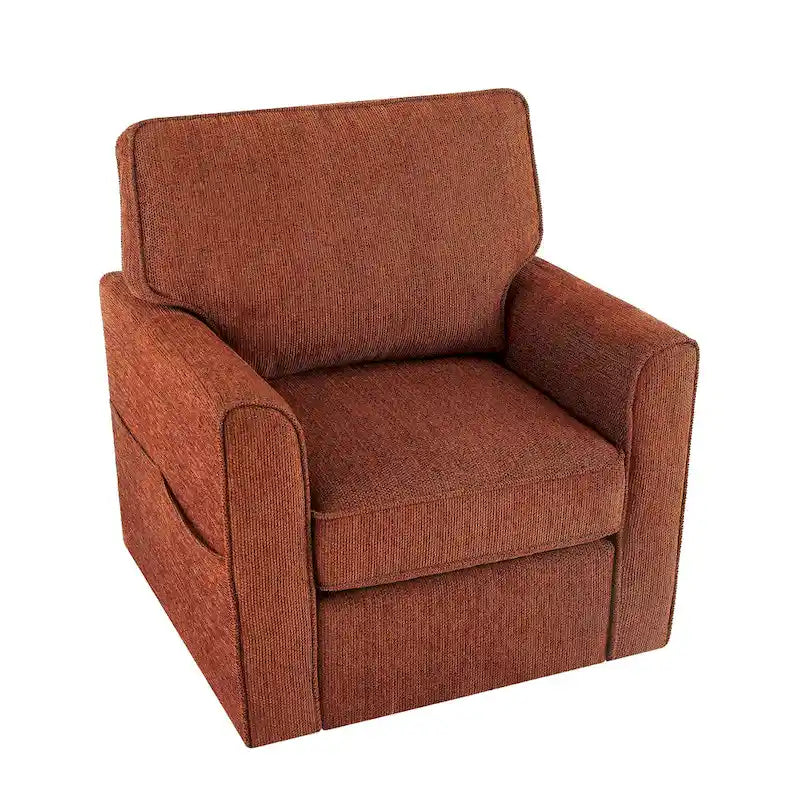 Fauteuil pivotant Chenille 360, Fauteuil moderne avec poches latérales, Fauteuil canapé pivotant, Fauteuil inclinable ergonomique pour chambre à coucher