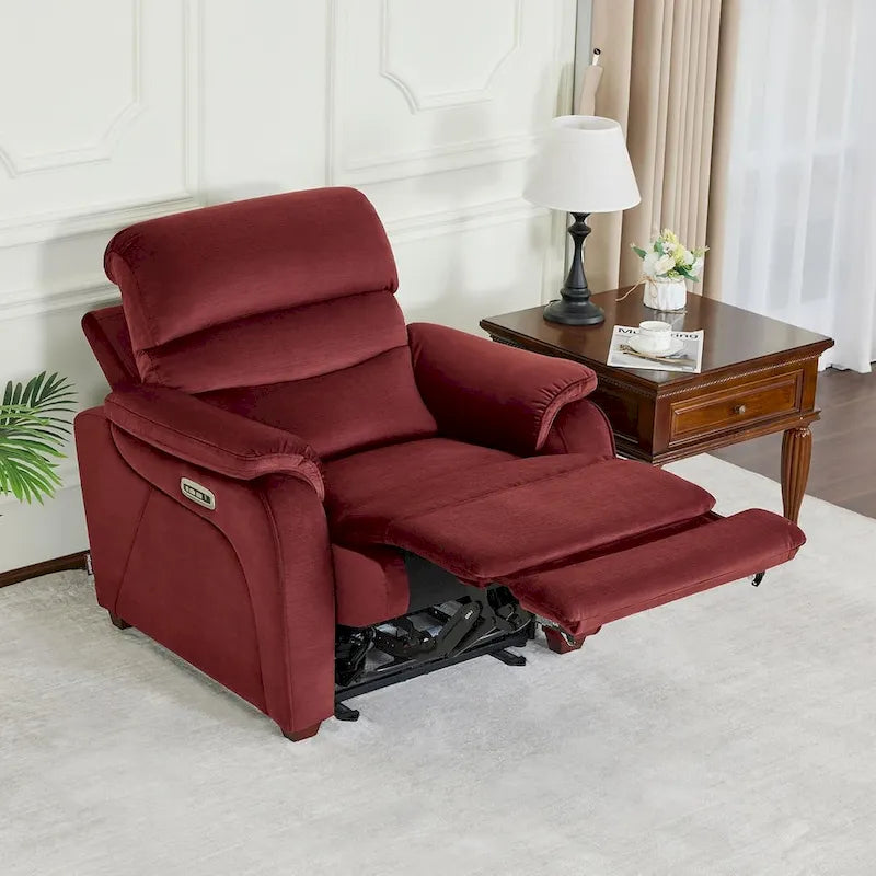 Fauteuil inclinable électrique MCombo Zero Wall-Hugger avec appui-tête réglable, parfait pour les petits espaces et les véhicules récréatifs, tissu ST257