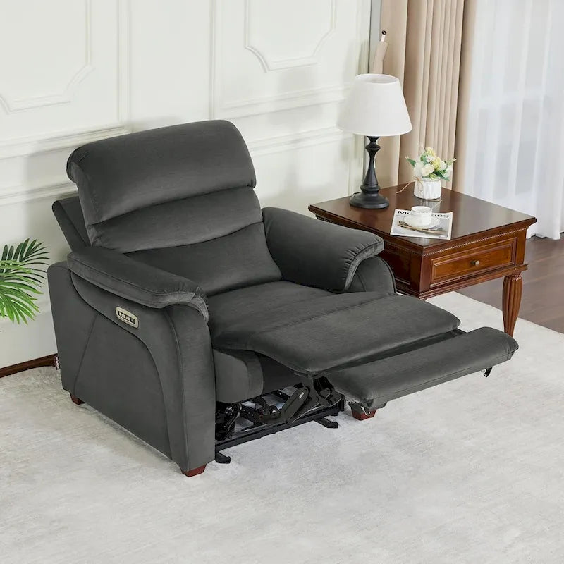 Fauteuil inclinable électrique MCombo Zero Wall-Hugger avec appui-tête réglable, parfait pour les petits espaces et les véhicules récréatifs, tissu ST257