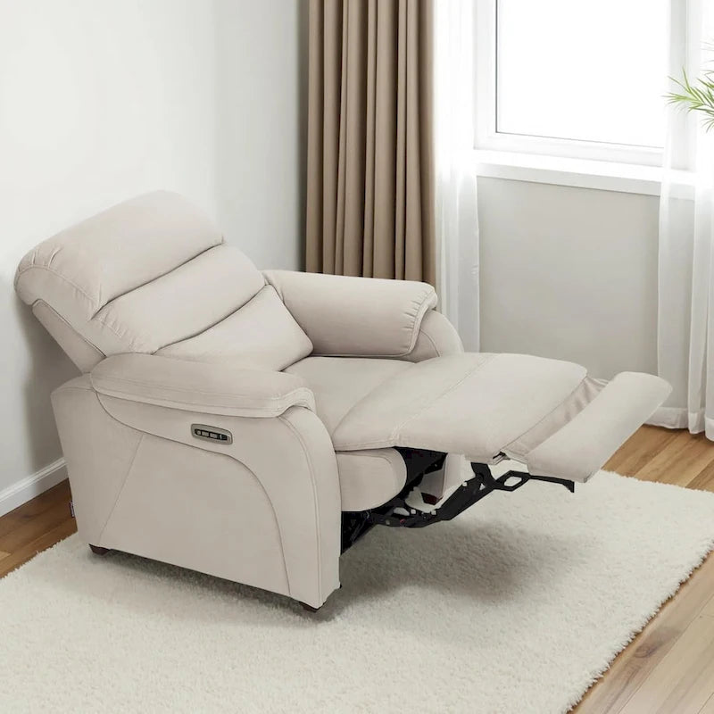 Fauteuil inclinable électrique MCombo Zero Wall-Hugger avec appui-tête réglable, parfait pour les petits espaces et les véhicules récréatifs, tissu ST257