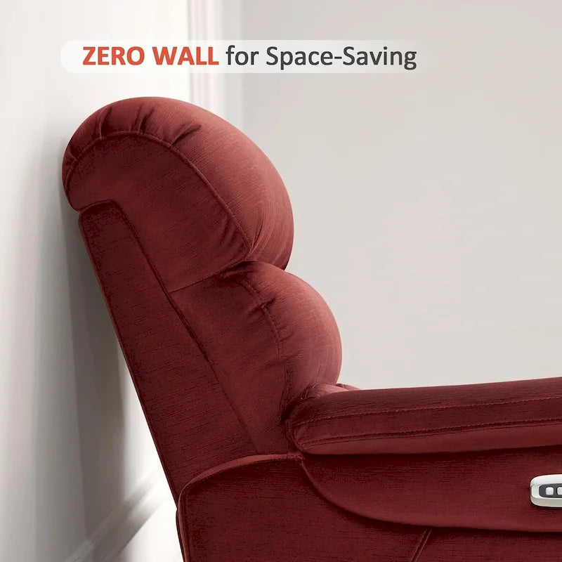 Fauteuil inclinable électrique MCombo Zero Wall-Hugger avec appui-tête réglable, parfait pour les petits espaces et les véhicules récréatifs, tissu ST257