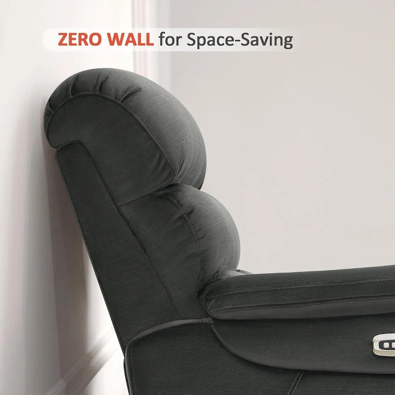 Fauteuil inclinable électrique MCombo Zero Wall-Hugger avec appui-tête réglable, parfait pour les petits espaces et les véhicules récréatifs, tissu ST257
