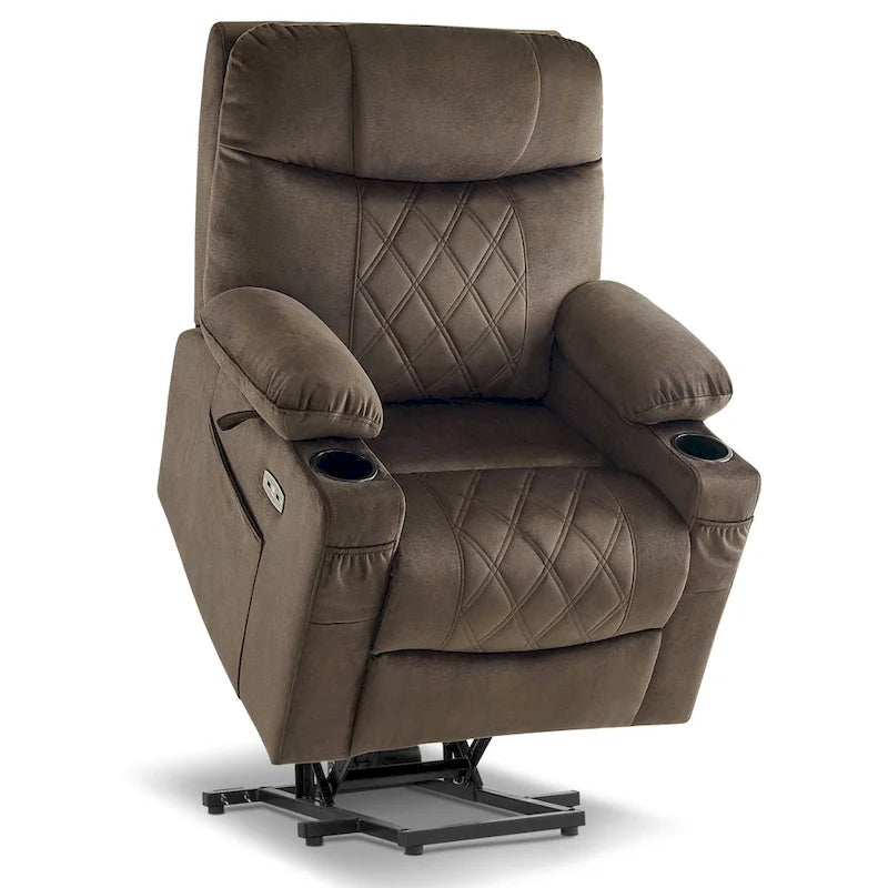 Fauteuil inclinable électrique MCombo Small Dual Motor avec massage, double chauffage, appui-tête réglable, tissu 7222
