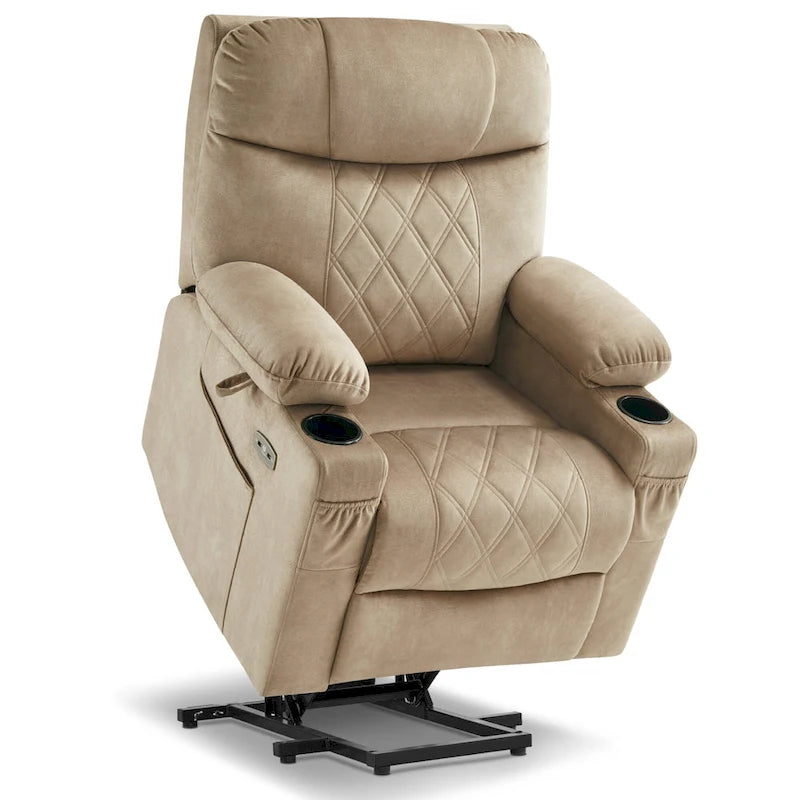 Fauteuil inclinable électrique MCombo Small Dual Motor avec massage, double chauffage, appui-tête réglable, tissu 7222