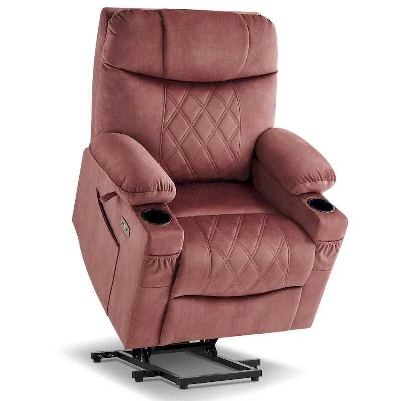 Fauteuil inclinable électrique MCombo Small Dual Motor avec massage, double chauffage, appui-tête réglable, tissu 7222