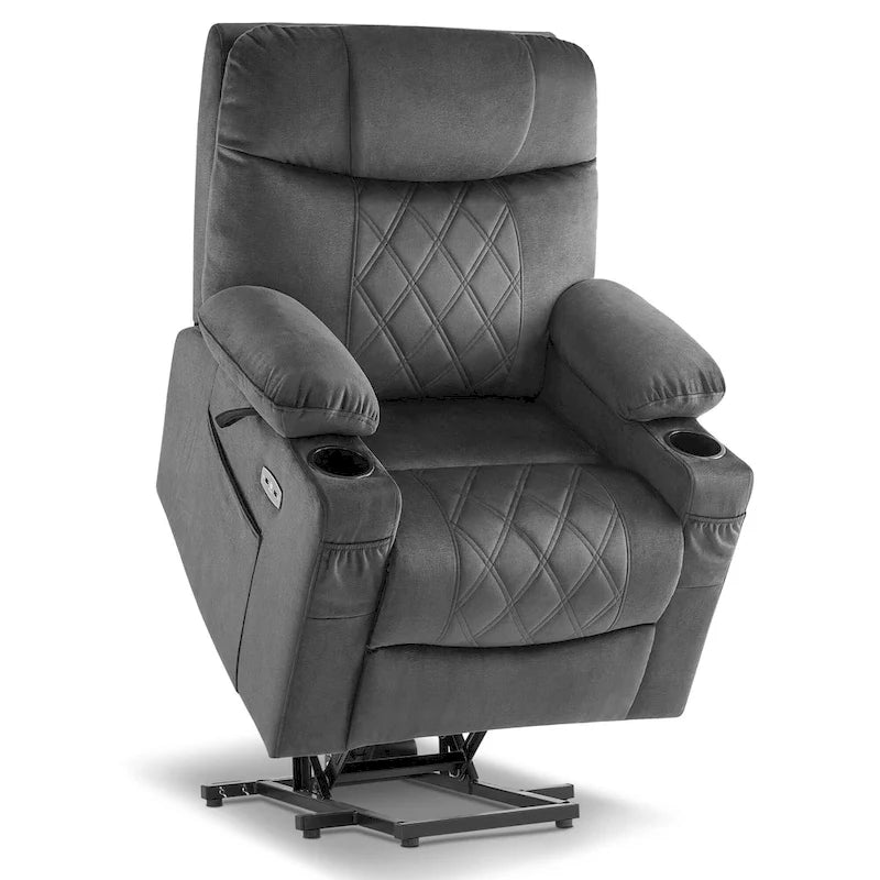 Fauteuil inclinable électrique MCombo Small Dual Motor avec massage, double chauffage, appui-tête réglable, tissu 7222