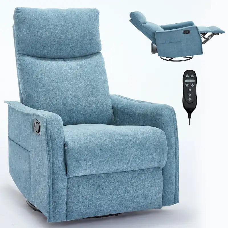 Fauteuil inclinable manuel de massage 8 points en tissu pivotant fauteuil simple avec fonction bascule et chauffage lombaire