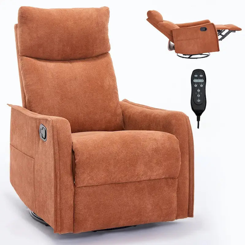 Fauteuil inclinable manuel de massage 8 points en tissu pivotant fauteuil simple avec fonction bascule et chauffage lombaire