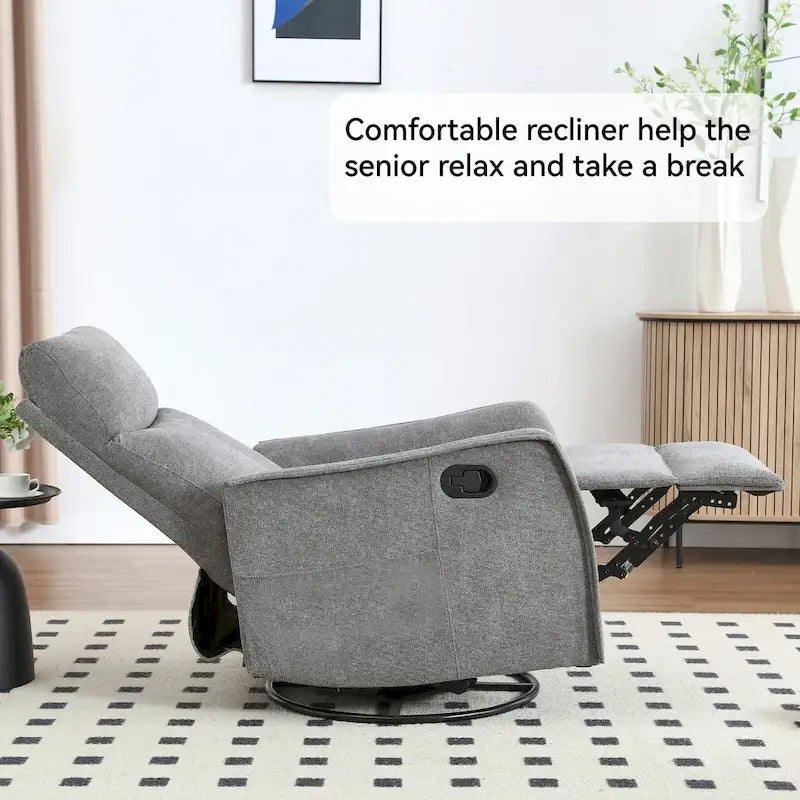 Fauteuil inclinable manuel de massage 8 points en tissu pivotant fauteuil simple avec fonction bascule et chauffage lombaire