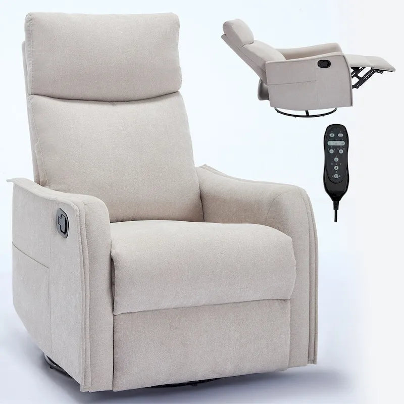 Fauteuil inclinable manuel de massage 8 points en tissu pivotant fauteuil simple avec fonction bascule et chauffage lombaire