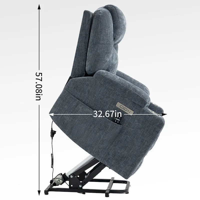 Fauteuil inclinable électrique Lazy Boy en chenille, Fauteuil inclinable moderne avec massage par vibration à 8 points, chauffage lombaire et ports Type-C