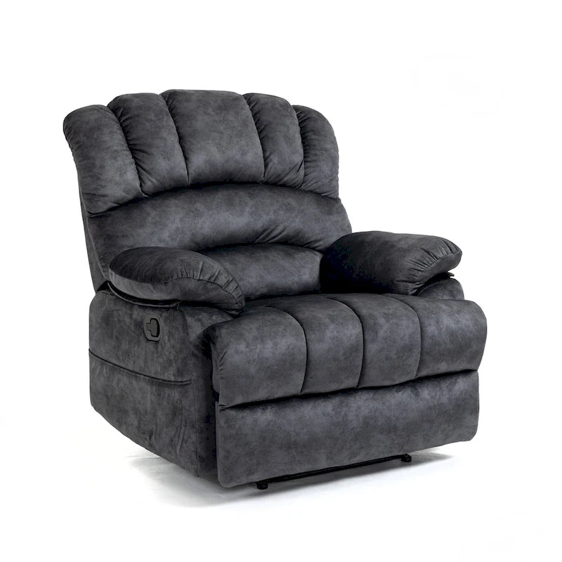 Fauteuil inclinable manuel surdimensionné en tissu pour salon, réglable, avec levier latéral