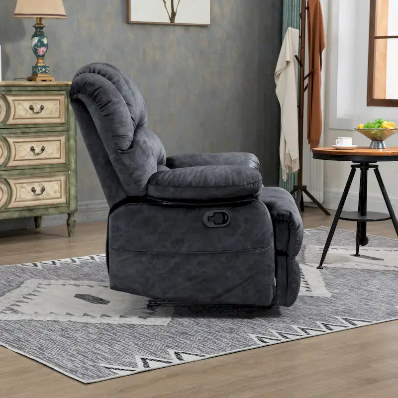 Fauteuil inclinable manuel surdimensionné en tissu pour salon, réglable, avec levier latéral