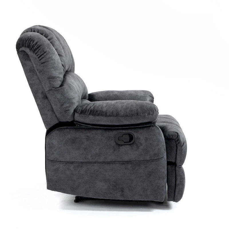Fauteuil inclinable manuel surdimensionné en tissu pour salon, réglable, avec levier latéral