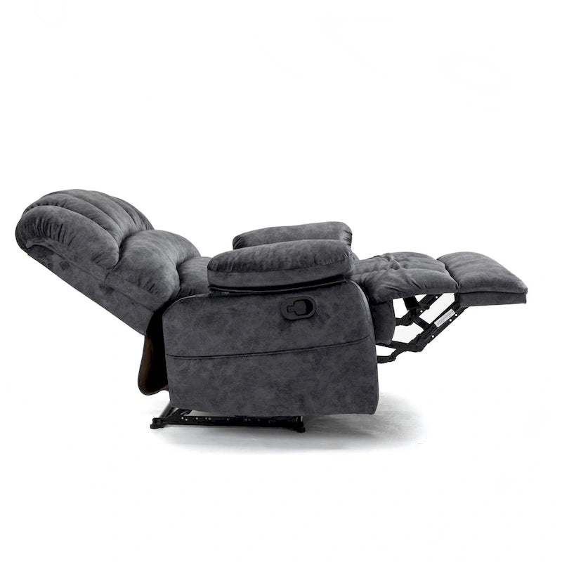Fauteuil inclinable manuel surdimensionné en tissu pour salon, réglable, avec levier latéral