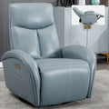 Fauteuil inclinable électrique pivotant et à bascule en cuir véritable 270 pour personnes âgées, canapé simple de salon avec support lombaire et accoudoirs roulés