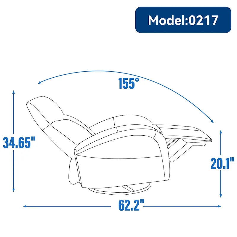 Fauteuil inclinable électrique pivotant et à bascule en cuir véritable 270 pour personnes âgées, canapé simple de salon avec support lombaire et accoudoirs roulés