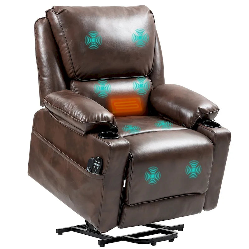 Fauteuil inclinable électrique HOMCOM avec massage par vibration et fonction chauffante, fauteuil inclinable rembourré avec télécommande