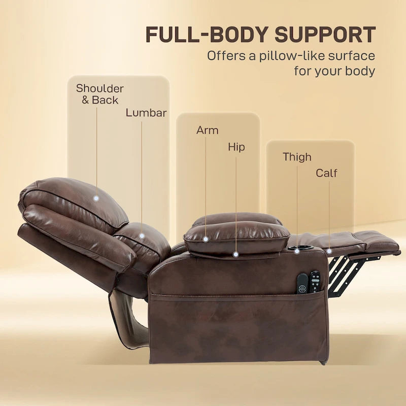 Fauteuil inclinable électrique HOMCOM avec massage par vibration et fonction chauffante, fauteuil inclinable rembourré avec télécommande