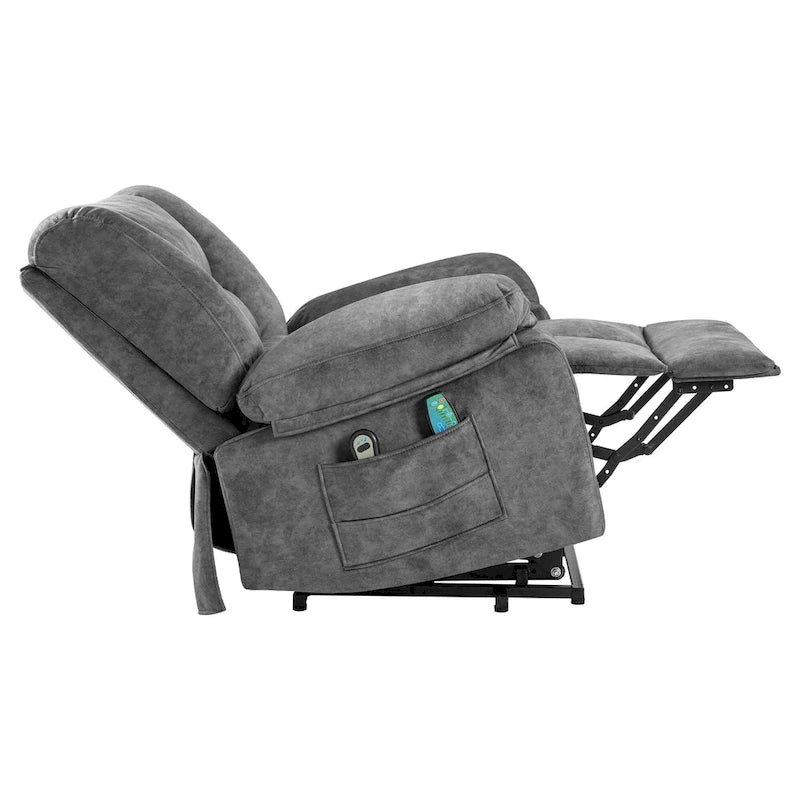 Fauteuil inclinable électrique moderne de relaxation, canapé de massage individuel avec chauffage lombaire et minuterie pour personnes âgées