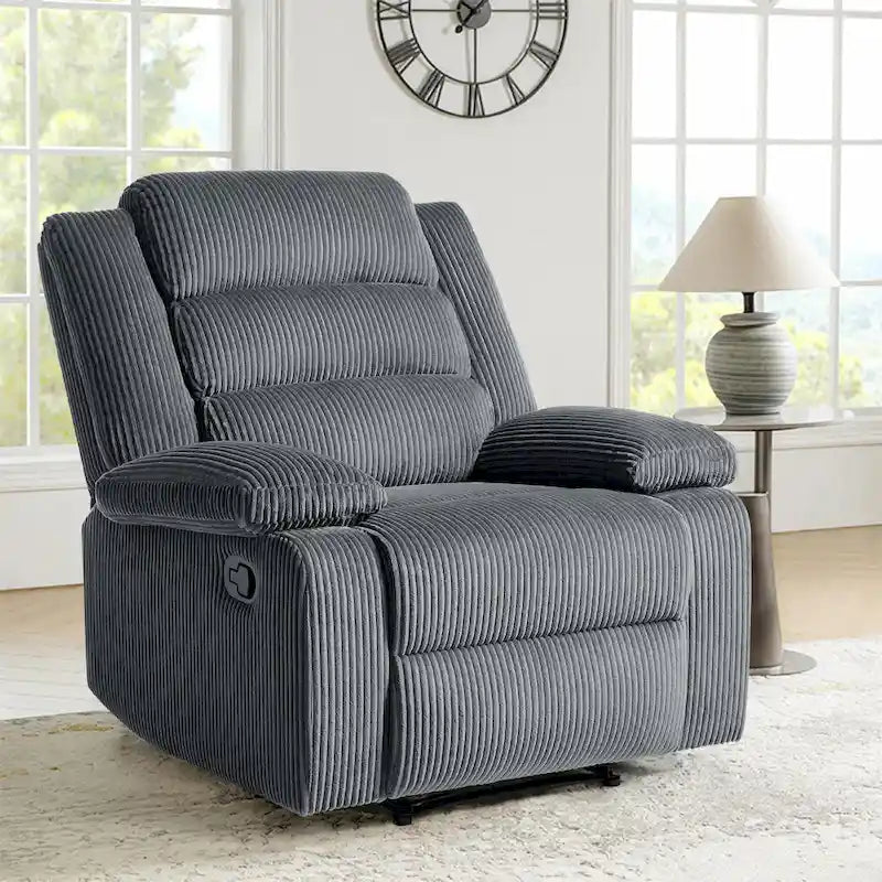 Fauteuil inclinable manuel moderne 36 W en coton/velours côtelé à dossier inclinable