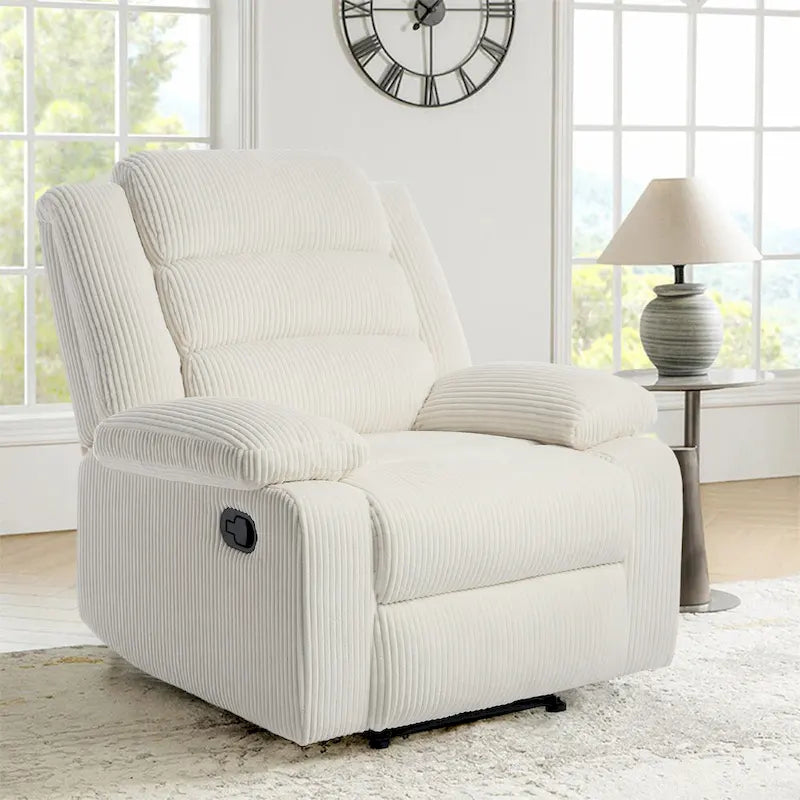 Fauteuil inclinable manuel moderne 36 W en coton/velours côtelé à dossier inclinable
