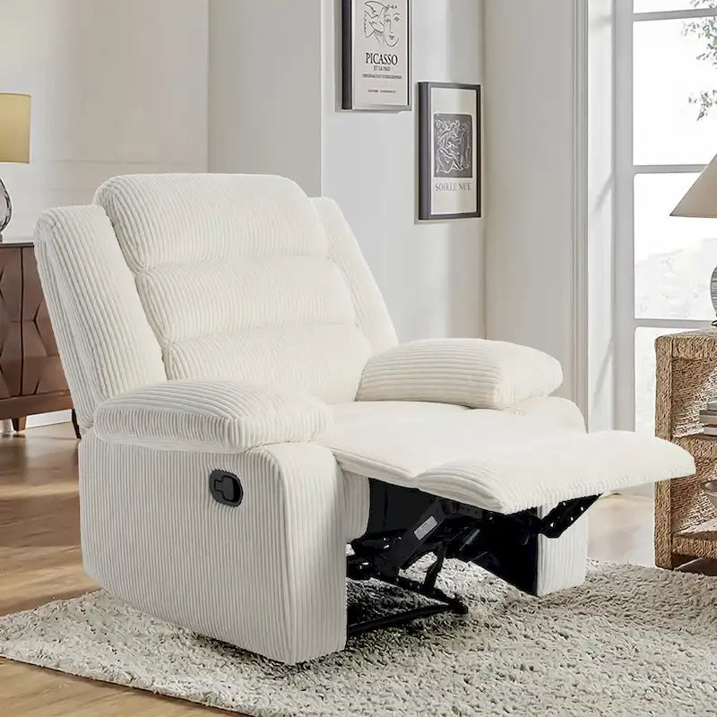 Fauteuil inclinable manuel moderne 36 W en coton/velours côtelé à dossier inclinable
