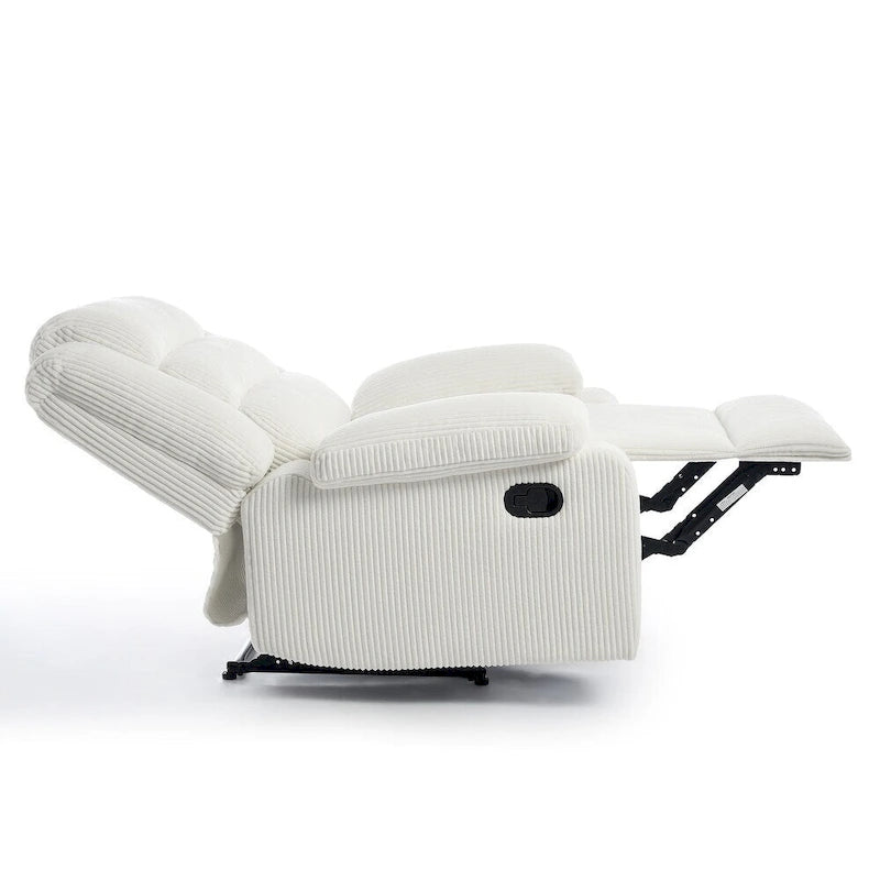 Fauteuil inclinable manuel moderne 36 W en coton/velours côtelé à dossier inclinable