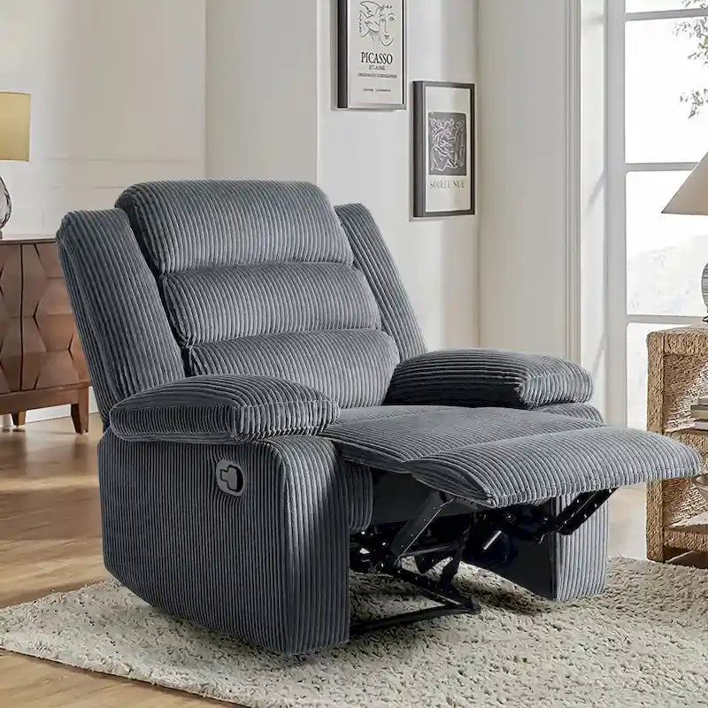 Fauteuil inclinable manuel moderne 36 W en coton/velours côtelé à dossier inclinable