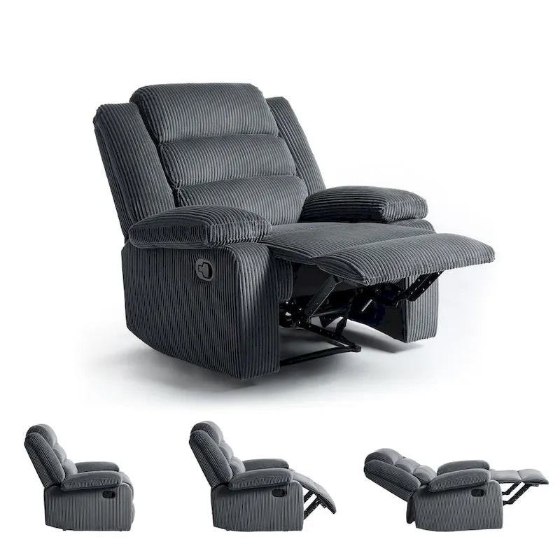 Fauteuil inclinable manuel moderne 36 W en coton/velours côtelé à dossier inclinable