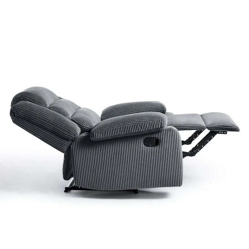 Fauteuil inclinable manuel moderne 36 W en coton/velours côtelé à dossier inclinable