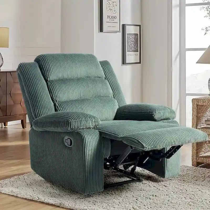 Fauteuil inclinable manuel moderne 36 W en coton/velours côtelé à dossier inclinable