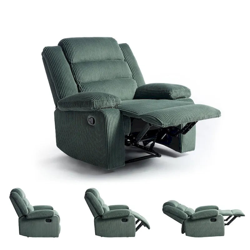 Fauteuil inclinable manuel moderne 36 W en coton/velours côtelé à dossier inclinable