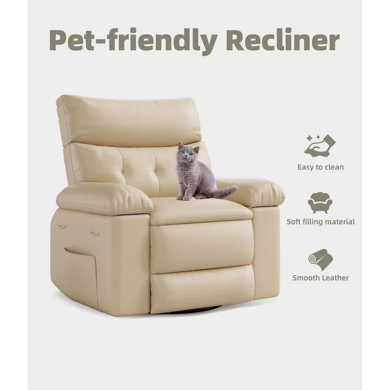 Fauteuils inclinables surdimensionnés pivotants à 360° avec fonction chauffante et massage - Fauteuil inclinable relaxant