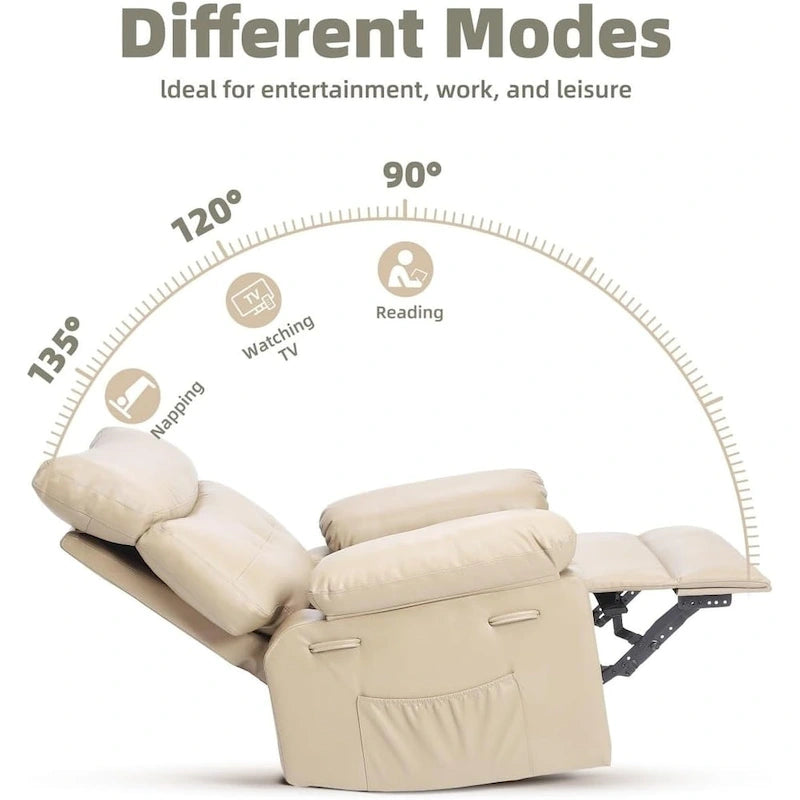 Fauteuils inclinables surdimensionnés pivotants à 360° avec fonction chauffante et massage - Fauteuil inclinable relaxant
