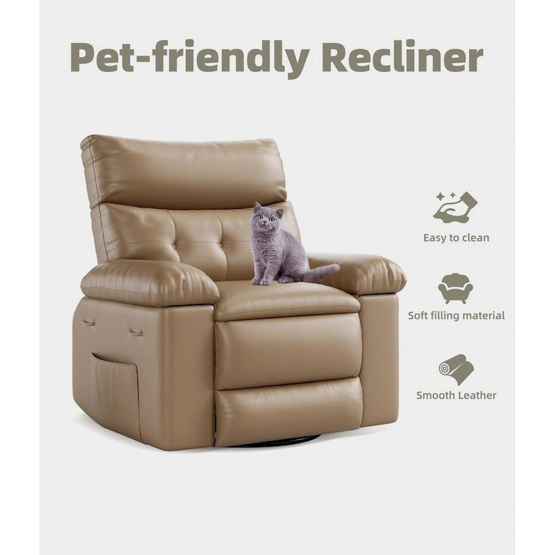 Fauteuils inclinables surdimensionnés pivotants à 360° avec fonction chauffante et massage - Fauteuil inclinable relaxant