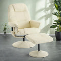 Fauteuil de massage inclinable en cuir PU avec ottoman, siège chauffant et de massage, dossier réglable à 140°