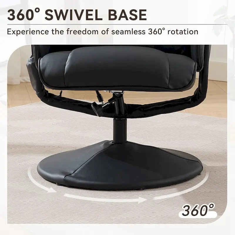 Fauteuil de massage inclinable en cuir PU avec ottoman, siège chauffant et de massage, dossier réglable à 140°