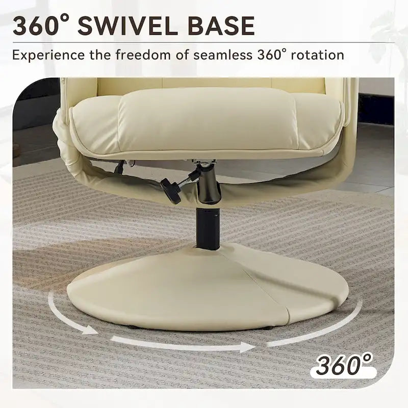Fauteuil de massage inclinable en cuir PU avec ottoman, siège chauffant et de massage, dossier réglable à 140°