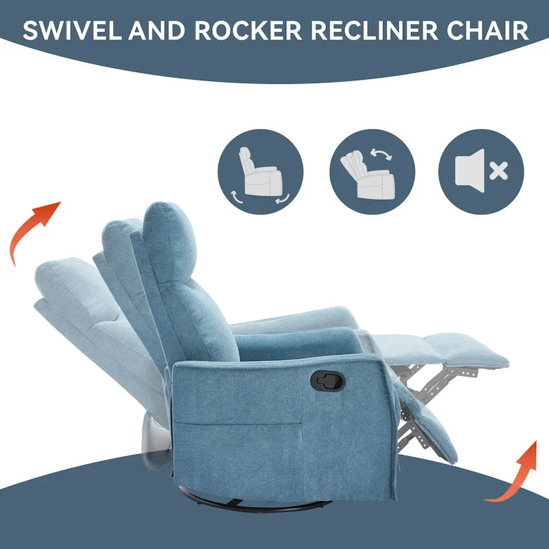 Fauteuil inclinable, pivotant à 360° avec massage et chauffage lombaire