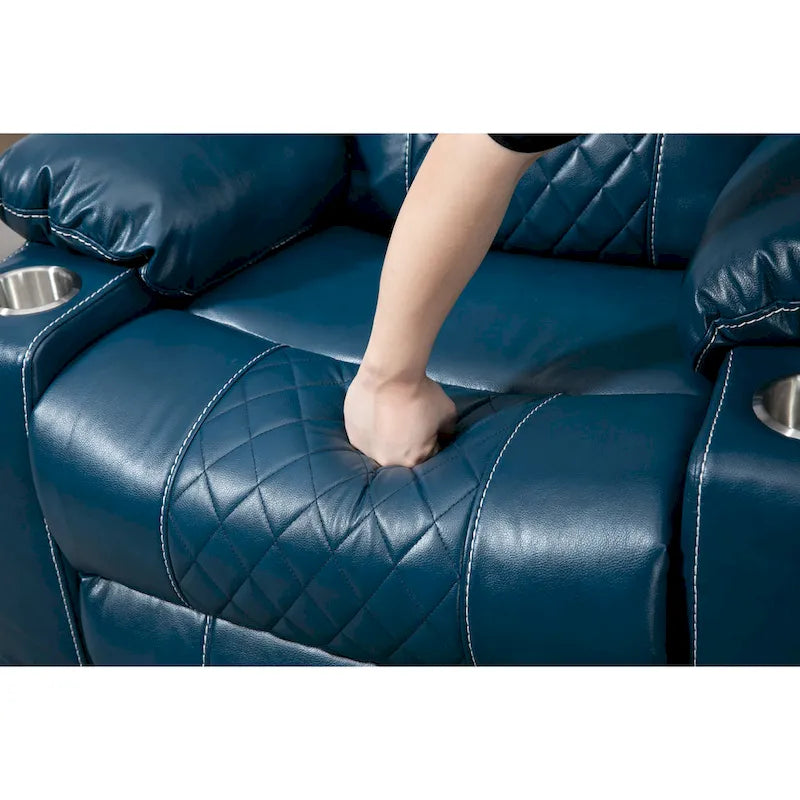 Fauteuil inclinable releveur surdimensionné en cuir PU avec massage, chauffage lombaire, porte-gobelet, inclinaison à plat 180°