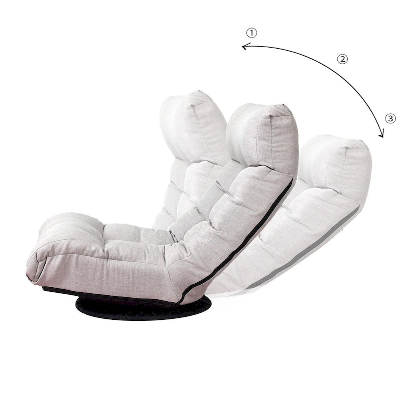 Ensemble inclinable sans accoudoirs rembourré avec repose-pieds et appui-tête réglable