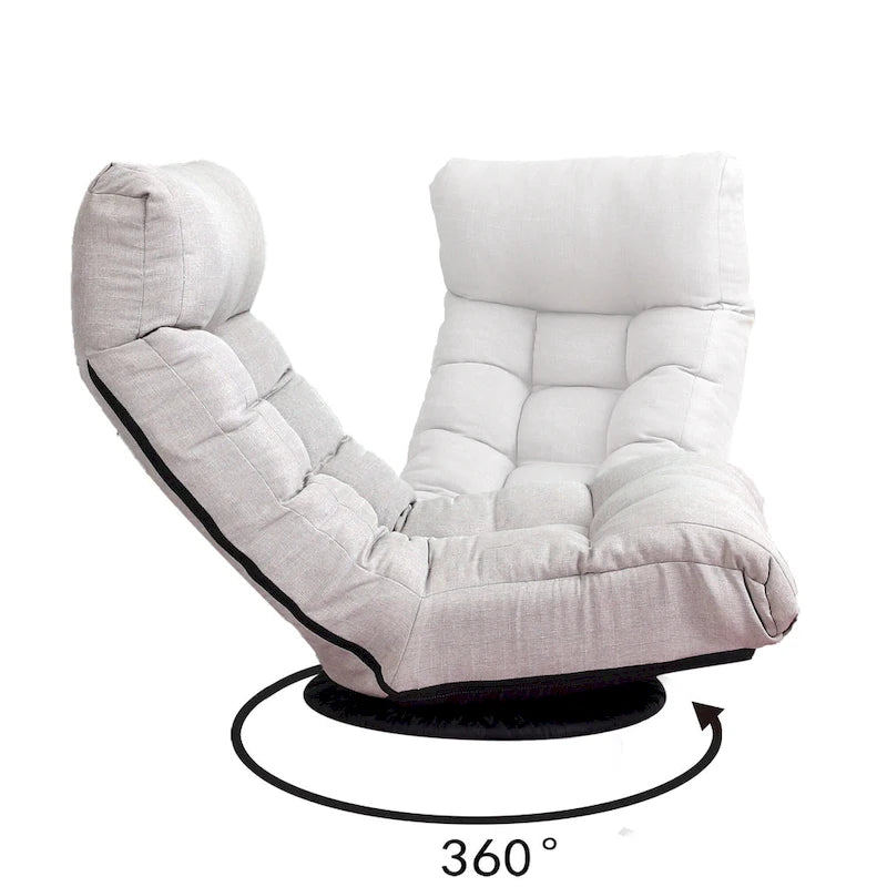 Ensemble inclinable sans accoudoirs rembourré avec repose-pieds et appui-tête réglable