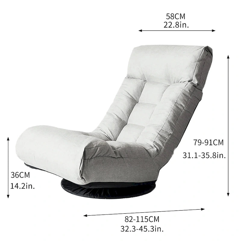 Ensemble inclinable sans accoudoirs rembourré avec repose-pieds et appui-tête réglable