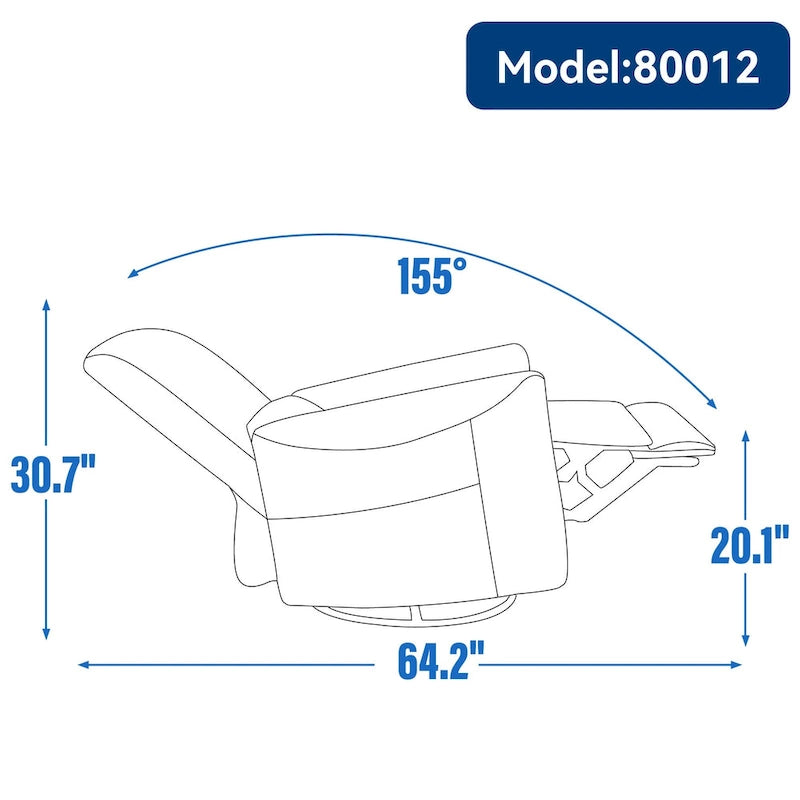 Fauteuil inclinable électrique ergonomique marron avec pivotant à 270°, ports de charge USB et Type-C, et support lombaire